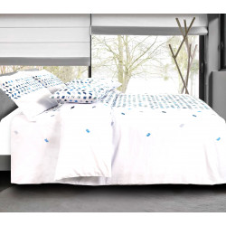 Parure de couette Mony Turquoise pour lit 90 x 190 cm 100% coton / 57 fils/cm²