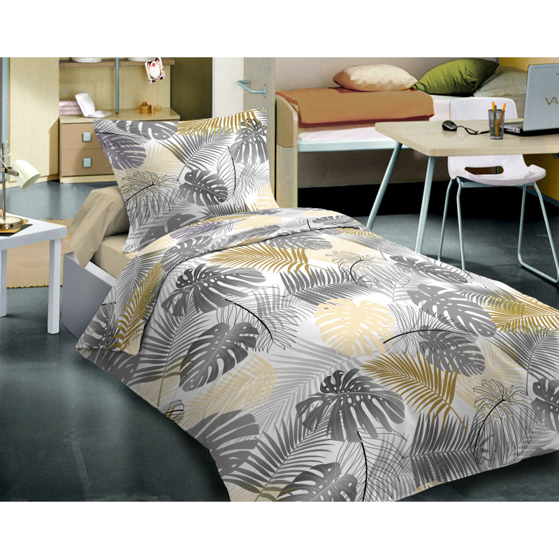 Parure de draps 3 pièces Podoma Gold pour lit 90 x 190 cm 100% coton / 57 fils/cm²