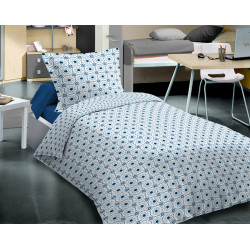 Parure de couette Slothy Blue pour lit 90 x 190 cm 100% coton / 57 fils/cm²