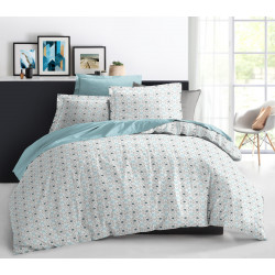 Pack complet Slothy Gris housse de couette pour lit 160 x 200 cm 100% coton / 57 fils/cm²