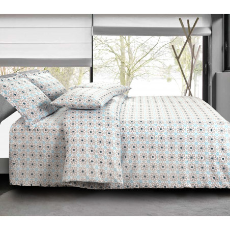 Parure de couette Slothy Blue pour lit 90 x 190 cm 100% coton / 57 fils/cm²