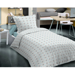 Parure de draps 3 pièces Slothy Gris pour lit 90 x 190 cm 100% coton / 57 fils/cm²