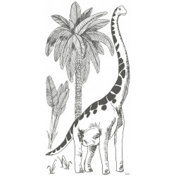 Sticker Lilipinso dinosaure et palmier 64 x 130cm