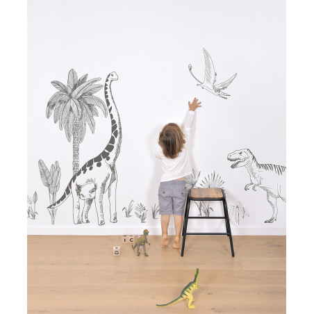 Sticker Lilipinso dinosaure et palmier 64 x 130cm