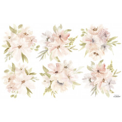 Sticker Lilipinso Sticker décor bouquet de fleurs roses orangées 64 x 90 cm