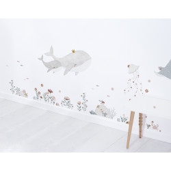 Sticker Lilipinso sous l'océan Baleines, Méduses, Crabes 64 x 90 cm