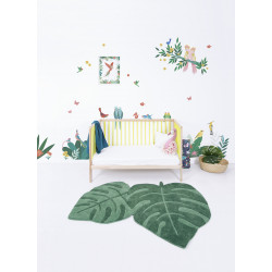 Sticker Lilipinso Oiseaux Tropicaux et feuilles 64 x 130 cm
