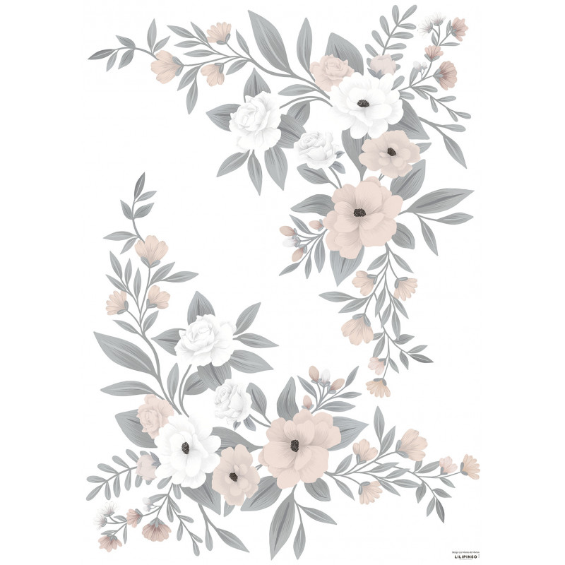Sticker Lilipinso Oiseaux Tropicaux et feuilles 64 x 130 cm