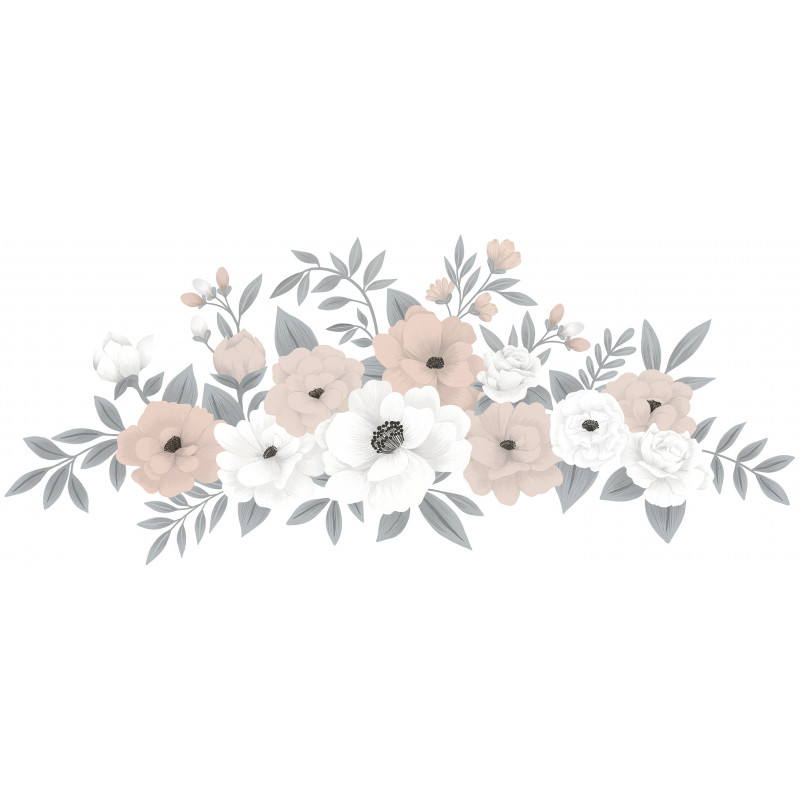 Sticker Lilipinso Composition Florale de roses 70 x 30 cm