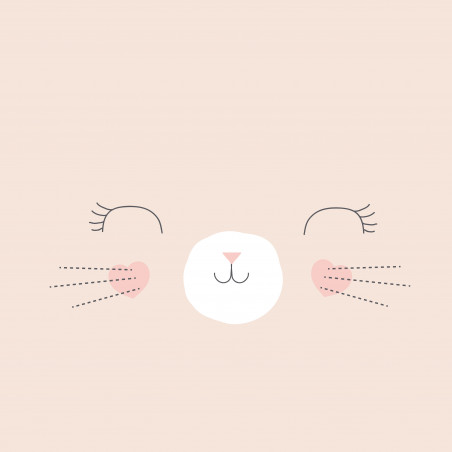 Parure de couette 140 x 200 "Chat" Réversible 100% Coton / 57 Fils/cm²