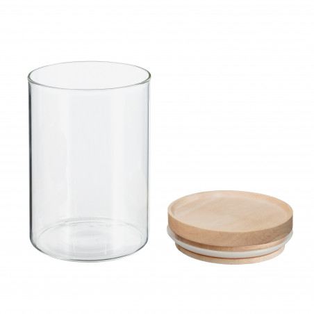 Bocaux de rangement en verre et bois couvercle hermétique Atmosphera