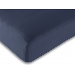 Drap housse Bleu marine 90 x 190 cm / 100% coton / 57 fils/cm²