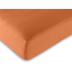 Drap housse Orange 90 x 190 cm / 100% coton / 57 fils/cm²