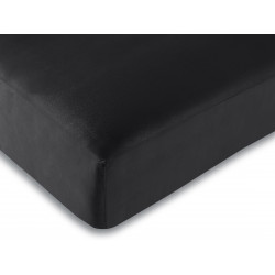 Drap housse Noir 140 x 190 cm / 100% coton / 57 fils/cm²