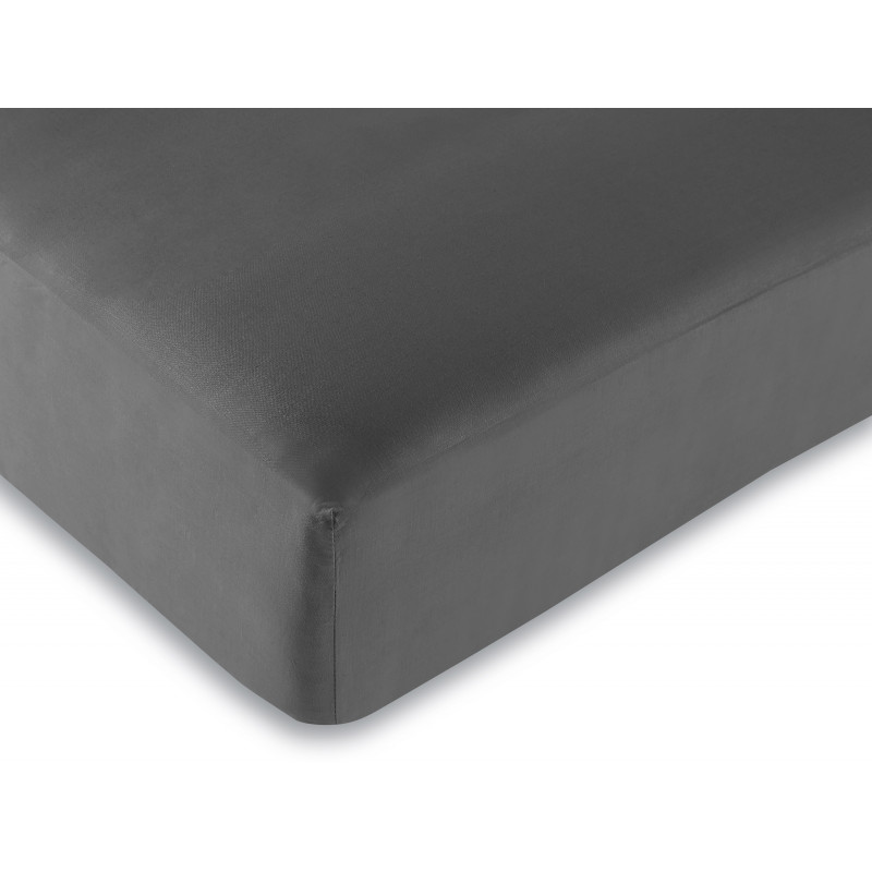 Drap housse Anthracite 140 x 190 cm / 100% coton / 57 fils/cm²
