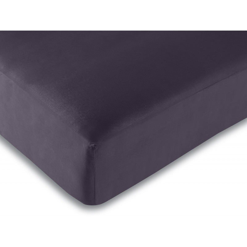 Drap housse Prune 160 x 200 cm / 100% coton / 57 fils/cm²