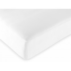 Drap housse Blanc 180 x 200 cm / 100% coton / 57 fils/cm² "King size"