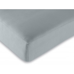 Drap housse Gris perle 180 x 200 cm / 100% coton / 57 fils/cm² "King size"