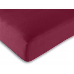 Drap housse Rouge 200 x 200 cm / 100% coton / 57 fils/cm² "King size"