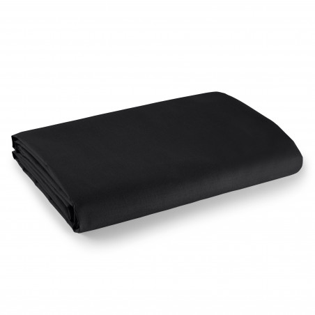 Drap plat Noir 240 x 300 cm pour lit 2 places 100% coton/57 fils/cm²