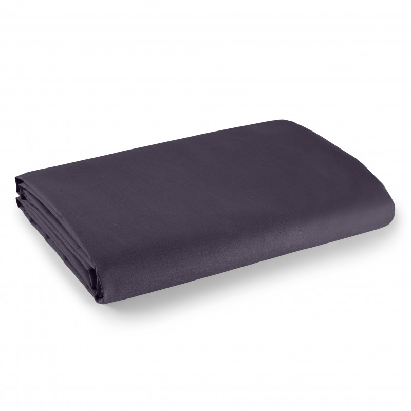 Drap plat Prune 180 x 290 cm pour lit 1 place 100% coton/57 fils/cm²