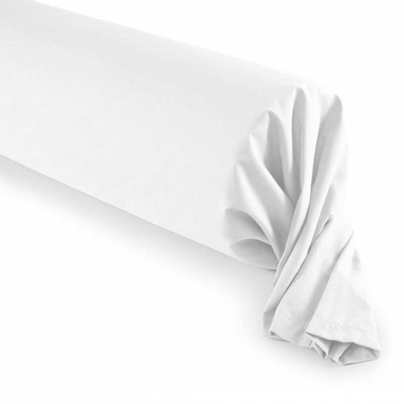 Taie de traversin Blanc 45 x 185 cm / 100% Coton / 57 fils/cm²