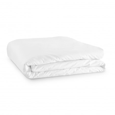Housse de couette 140 x 200 unie blanc 100% Coton / 57 Fils/cm²