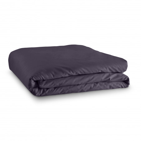 Housse de couette 140 x 200 unie prune 100% Coton / 57 Fils/cm²