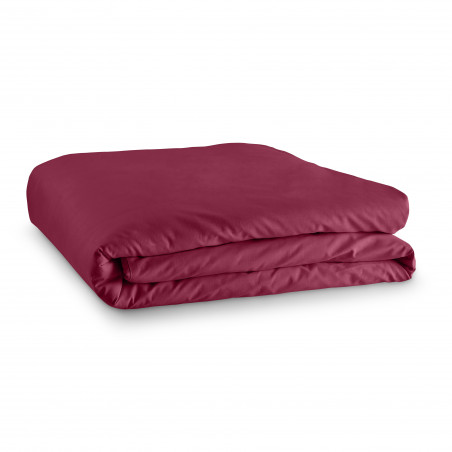 Housse de couette 140 x 200 unie rouge 100% Coton / 57 Fils/cm²