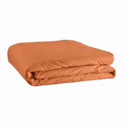Housse de couette 140 x 200 unie orange 100% Coton / 57 Fils/cm²