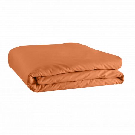 Housse de couette 140 x 200 unie orange 100% Coton / 57 Fils/cm²