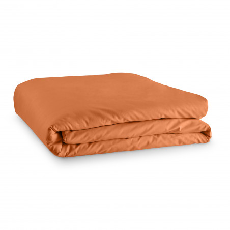 Housse de couette 240 x 220 unie orange 100% Coton / 57 Fils/cm²