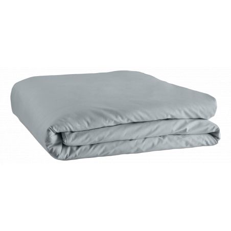 Housse de couette 140 x 200 unie gris clair 100% Coton / 57 Fils/cm²