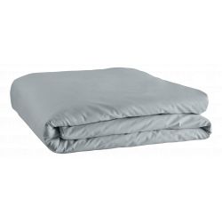 Housse de couette 240 x 220 unie gris clair 100% Coton / 57 Fils/cm²