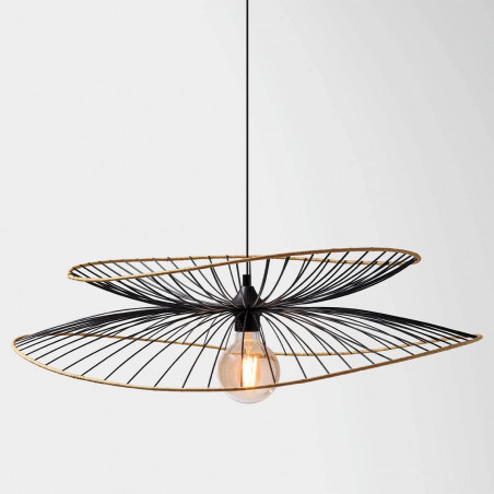 Suspension filaire "Alara" en métal noir Diamètre 70 cm Atmosphera