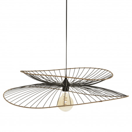 Suspension filaire "Alara" en métal noir Diamètre 70 cm Atmosphera