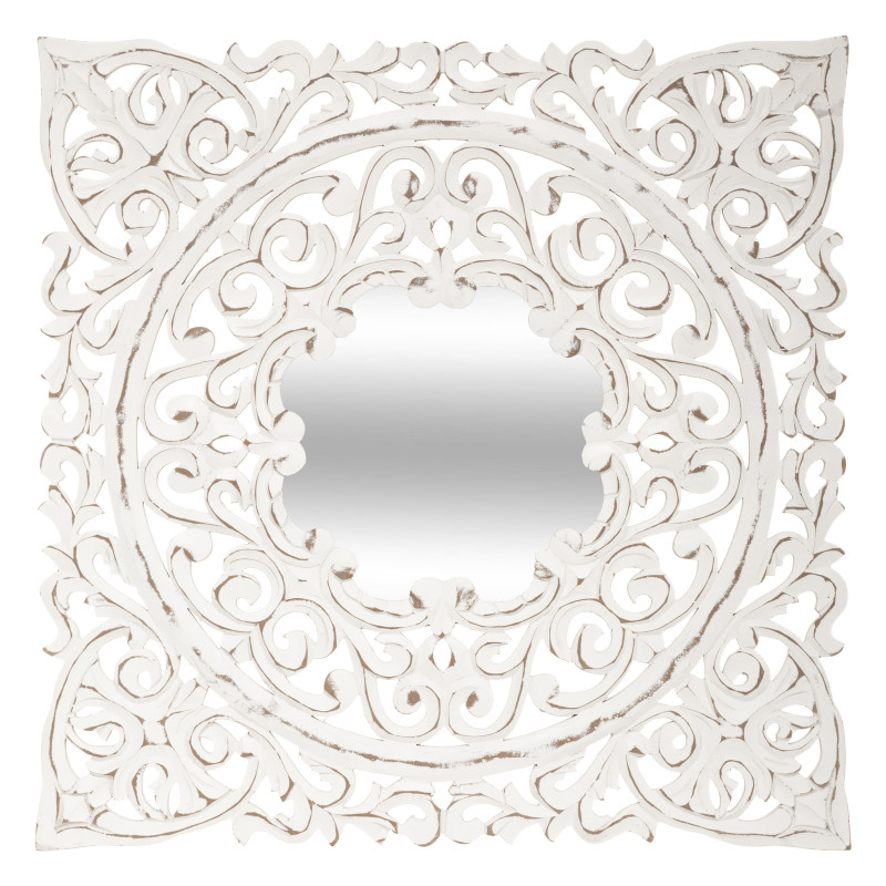 Miroir sculpté "Fanny" 58 x 58 cm Atmosphera