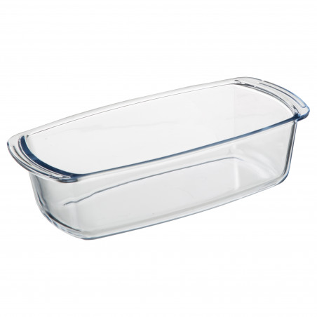 Plat à cake en verre Borosilicate 27 x 14 cm avec couvercle bambou Atmosphera