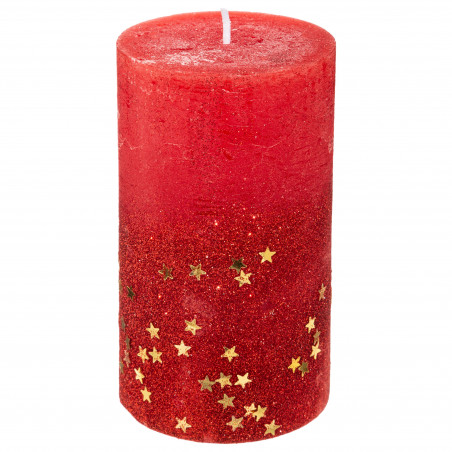 Bougie pailletée Hauteur 12 cm "Spécial Fêtes" Atmosphera.