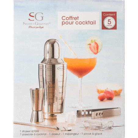 Coffret dégustation cocktail 5 pièces Secret de Gourmet