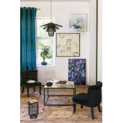 Table basse carrée Noire "Slow Time" en fer Atmosphera