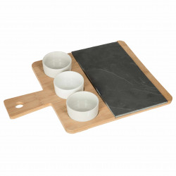 Ensemble dégustation apéritif 4 pièces Bambou & Ardoise Secret de Gourmet