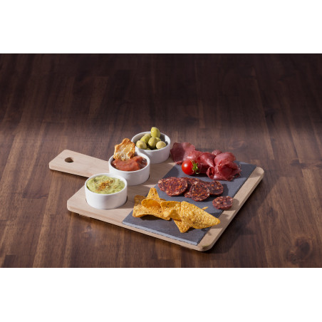 Ensemble dégustation apéritif 4 pièces Bambou & Ardoise Secret de Gourmet