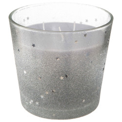 Grande bougie 3 mèches photophore en verre "Spécial Fêtes" Atmosphera.