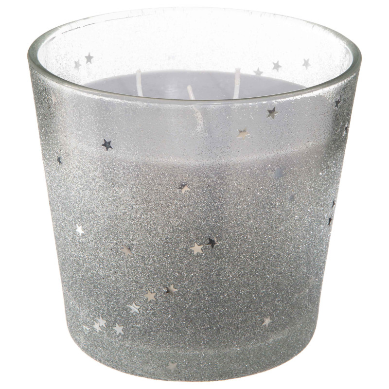 Grande bougie 3 mèches photophore en verre "Spécial Fêtes" Atmosphera.