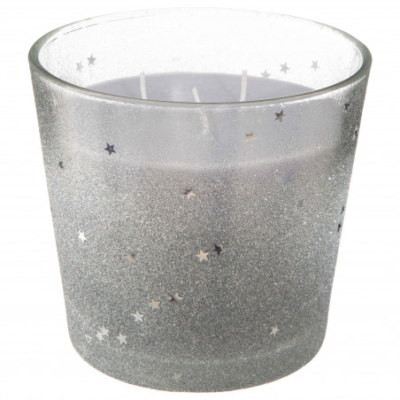 Grande bougie 3 mèches photophore en verre "Spécial Fêtes" Atmosphera.