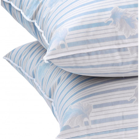 Lot de 2 oreillers plumes véritables 60 x 60 "Blanc rêve"