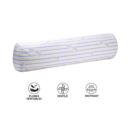 Polochon plumes véritables pour lit 140 "Blanc rêve" confort moelleux