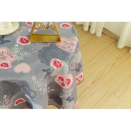 Nappe anti tache ronde "Suzy" 160 cm (4 à 6 couverts)