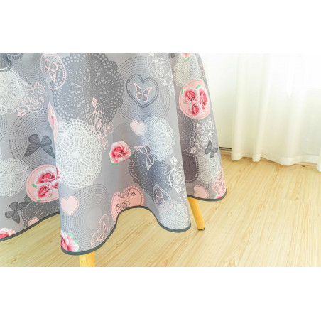 Nappe anti tache ronde "Suzy" 160 cm (4 à 6 couverts)